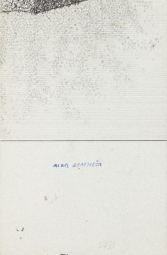 Traje - Técnica mixta original sobre papel de Alkis Matheos - Mediados del siglo XX