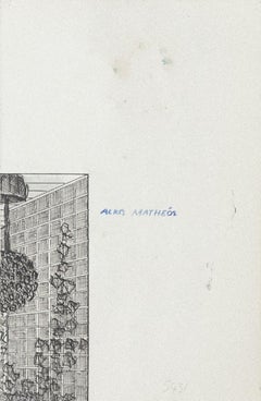 Costume - Tecnica mista originale su carta di Alkis Matheos - Metà del XX secolo