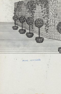 Costume - Mixed Media on Paper by Alkis Matheos - Mid 20th Century