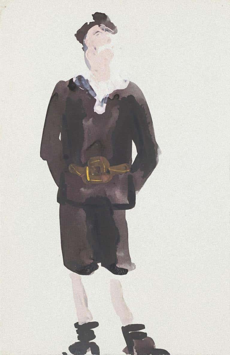 Alkis Matheos - Woman's Profile - Original Mixed Media Painting by ...