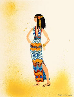Traje - Pintura original de Alkis Matheos - Mediados del siglo XX