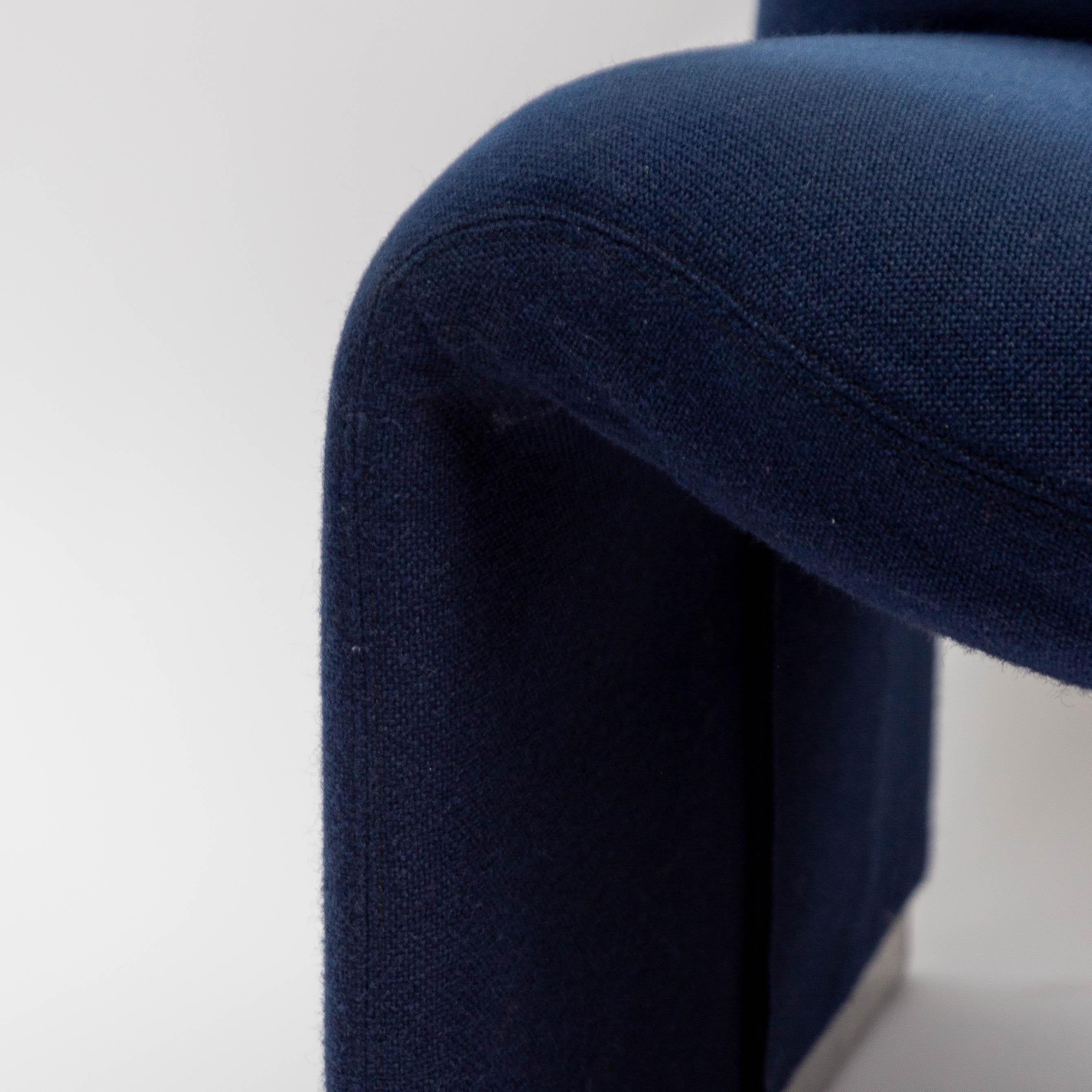 Wool Alky Chair Blue Designed by Giancarlo Piretti for Castelli, Italy, 1970s