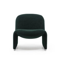 Alky Chair, Dark Green Bouclé, 1980s