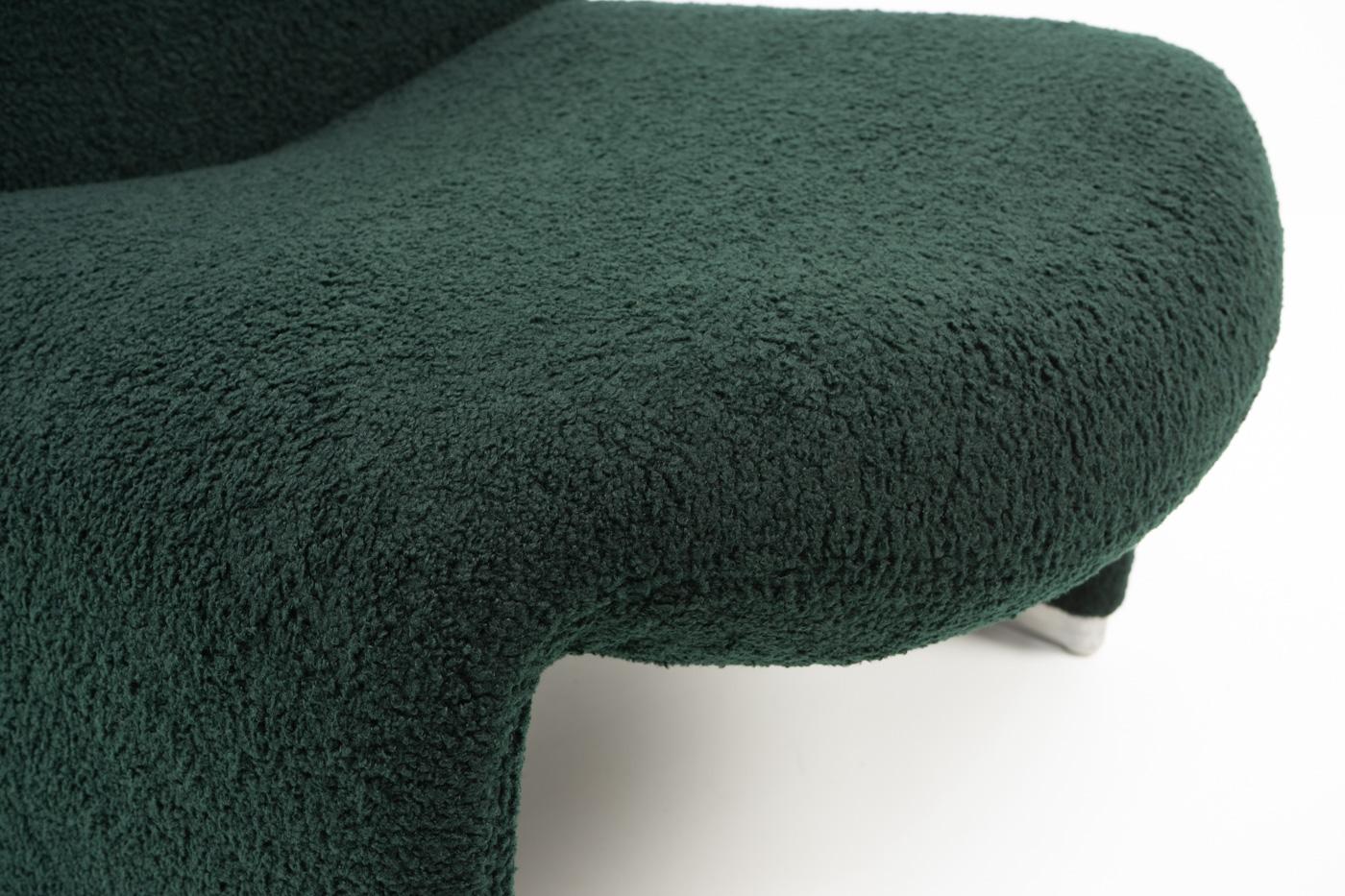 Alky Chair, Dark Green Bouclé, 1980s For Sale 2