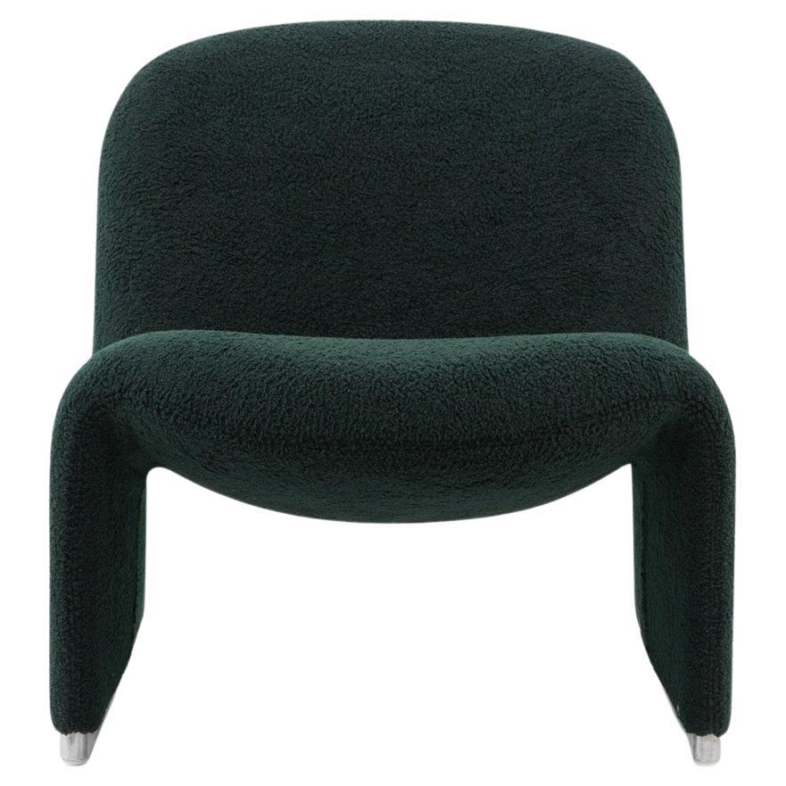Alky Chair, Dark Green Bouclé, 1980s For Sale