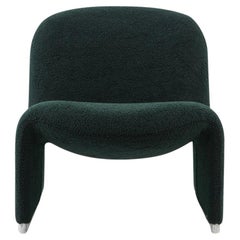 Alky Chair, Dark Green Bouclé, 1980s