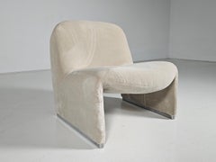 Alky Chair in beige teddy fabric, Giancarlo Piretti for Anonima Castelli, 1970s