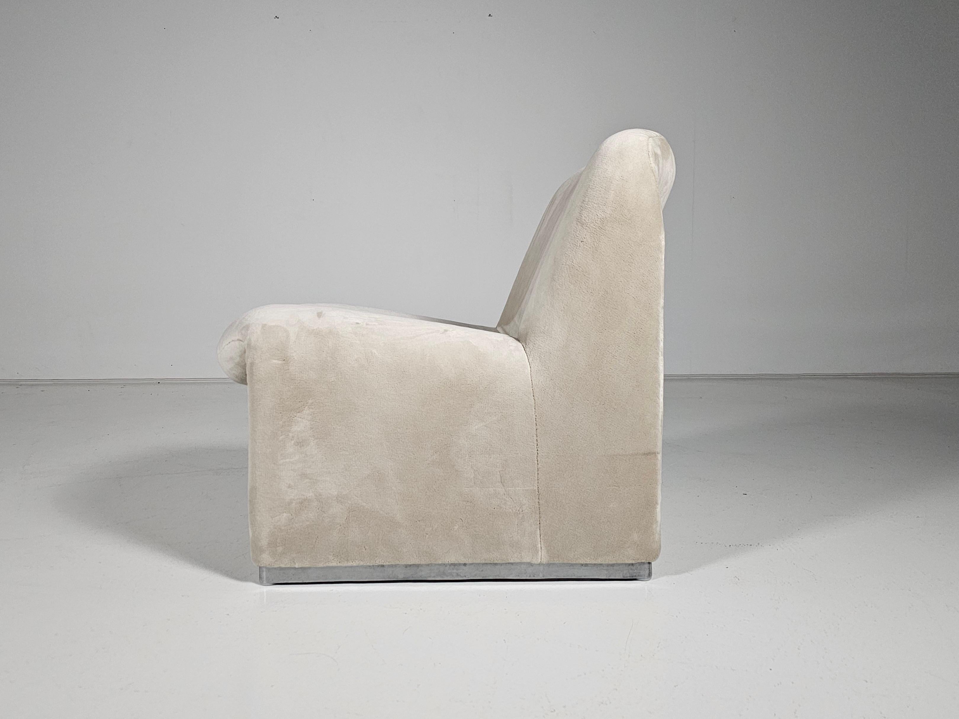 Alky Stuhl aus beigem Teddy-Stoff, Giancarlo Piretti für Anonima Castelli, 1970er Jahre im Zustand „Gut“ im Angebot in amstelveen, NL