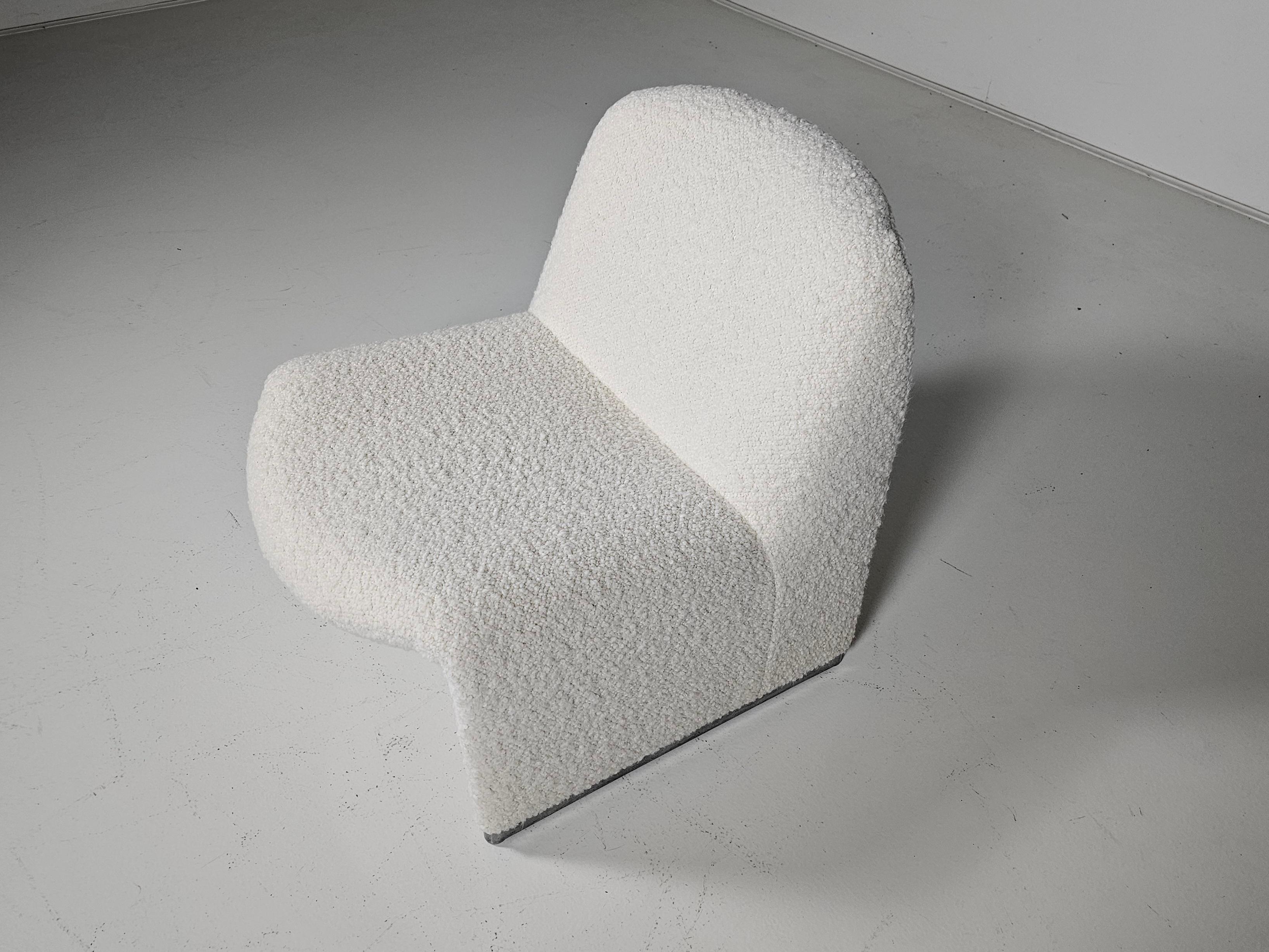 European Alky Chair in Cream Bouclé by Giancarlo Piretti for Castelli/Artifort, 1970s