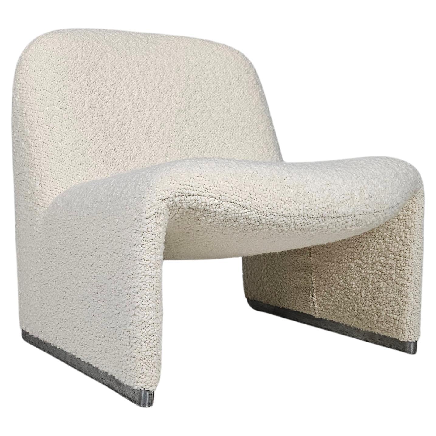 Alky Chair in Cream Bouclé by Giancarlo Piretti for Castelli/Artifort, 1970s
