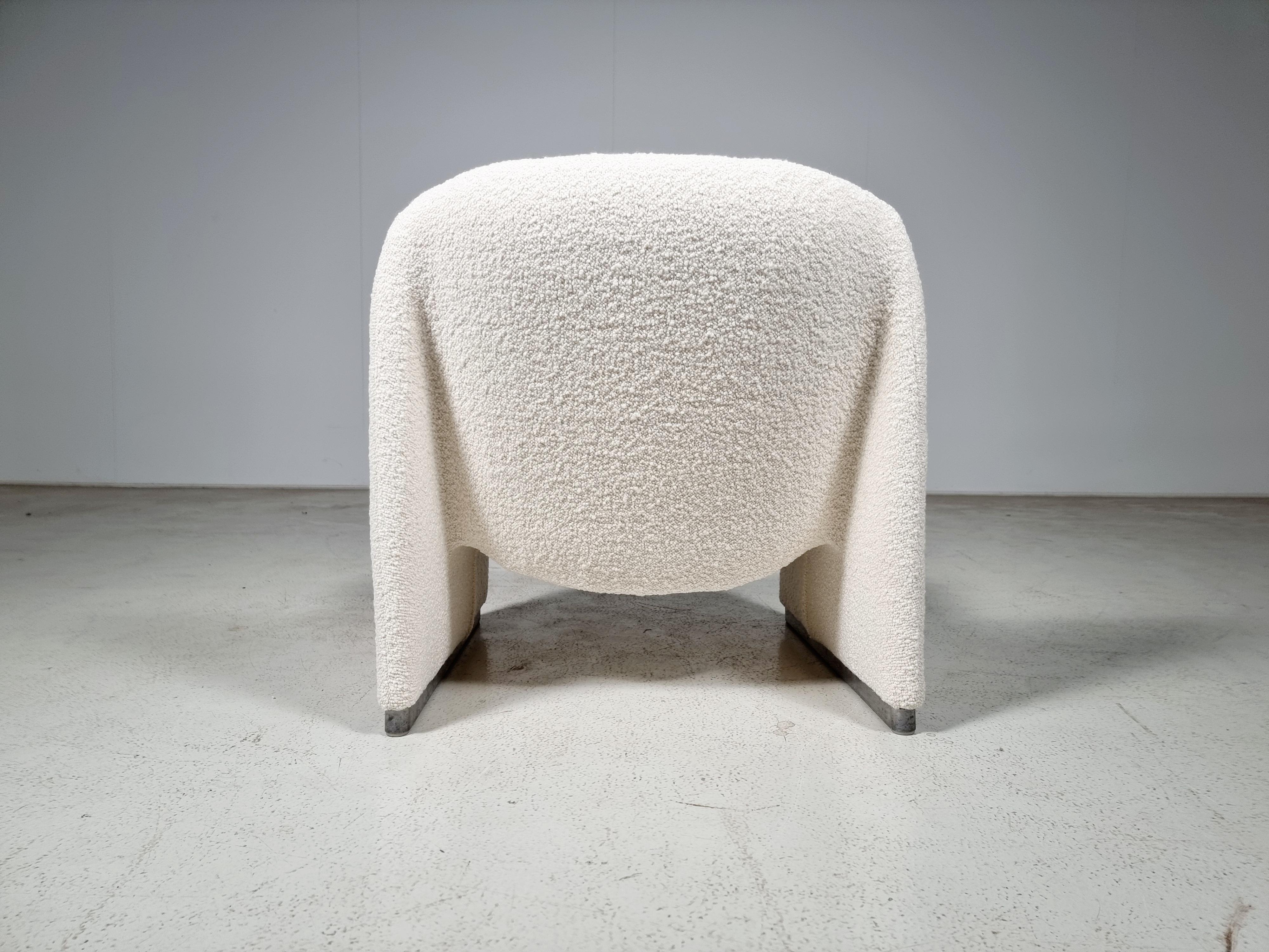 European Alky Chair in Creme Bouclé by Giancarlo Piretti for Castelli/Artifort, 1970s