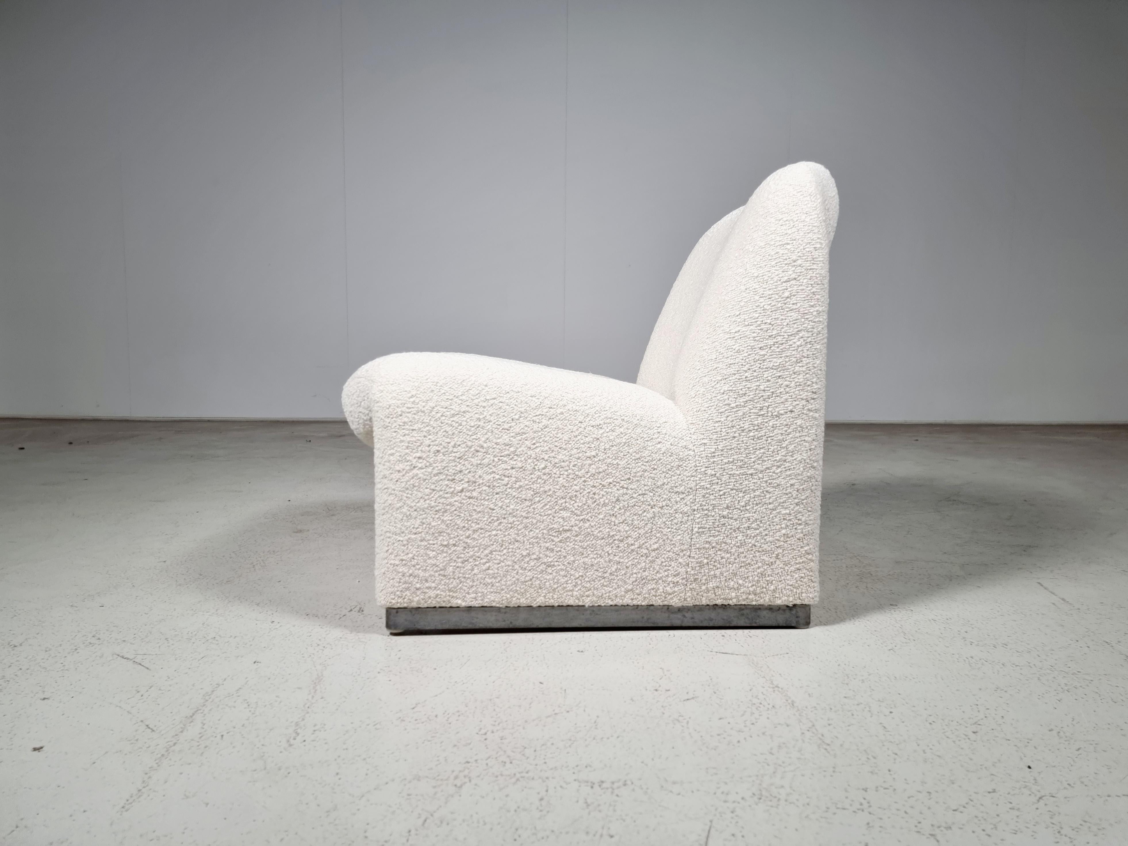 Alky Chair in Creme Bouclé by Giancarlo Piretti for Castelli/Artifort, 1970s In Good Condition In amstelveen, NL