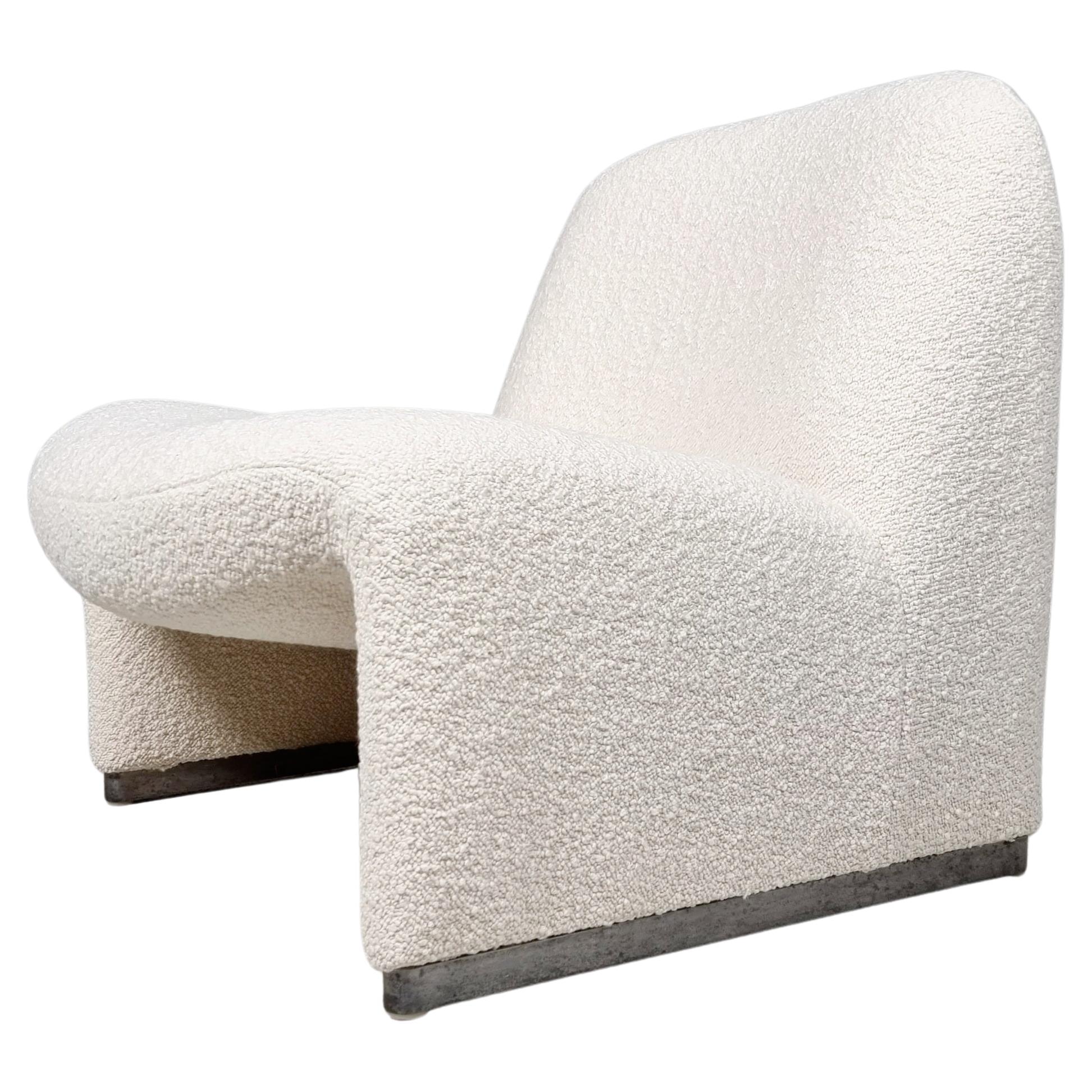 Alky Chair in Creme Bouclé by Giancarlo Piretti for Castelli/Artifort, 1970s