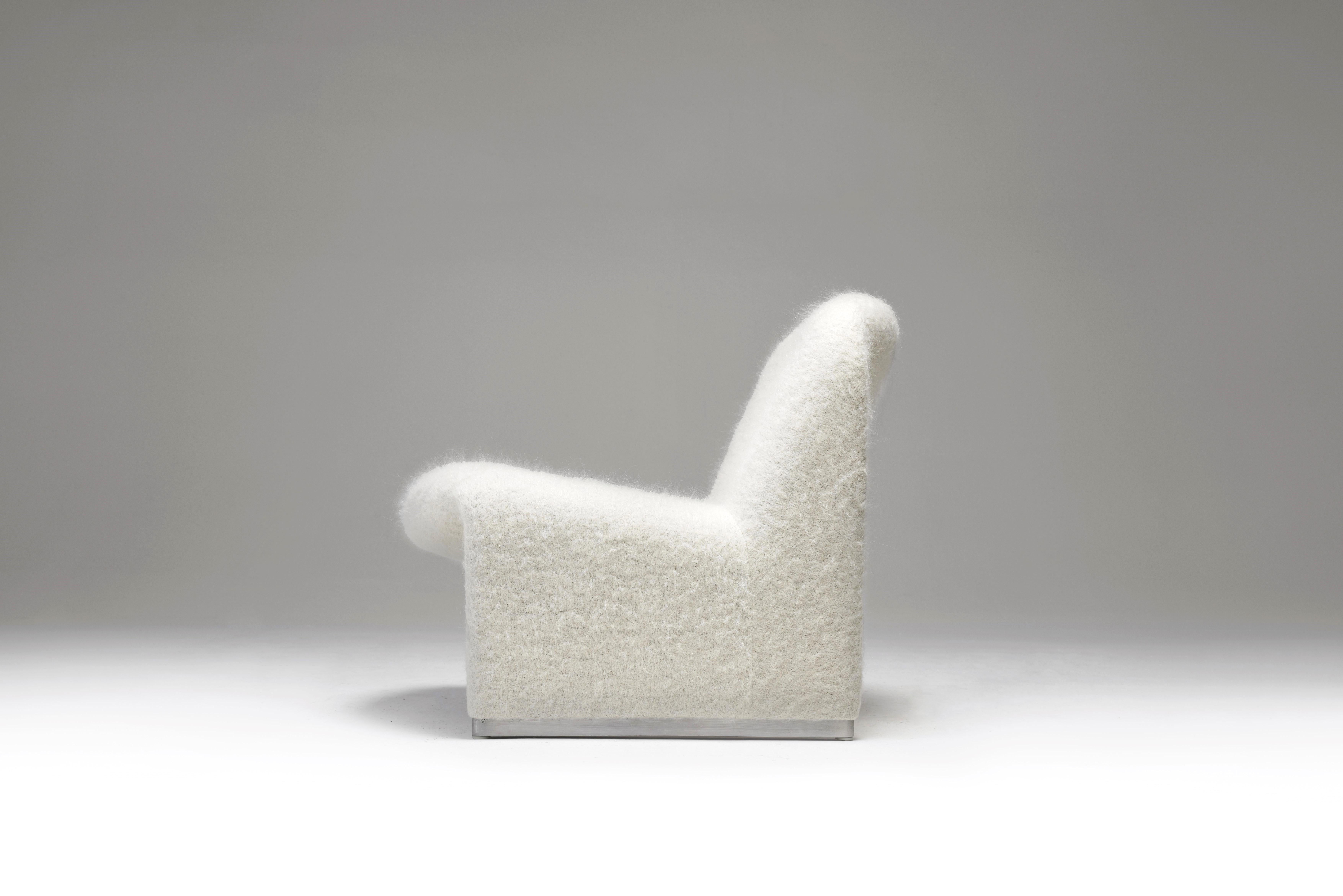 Wool Alky Chairs by Giancarlo Piretti for Artifort in Pierre Frey, 1970s, Set of 2 For Sale