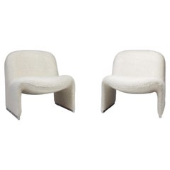 Alky Chairs by Giancarlo Piretti for Artifort in Pierre Frey, 1970s, Set of 2