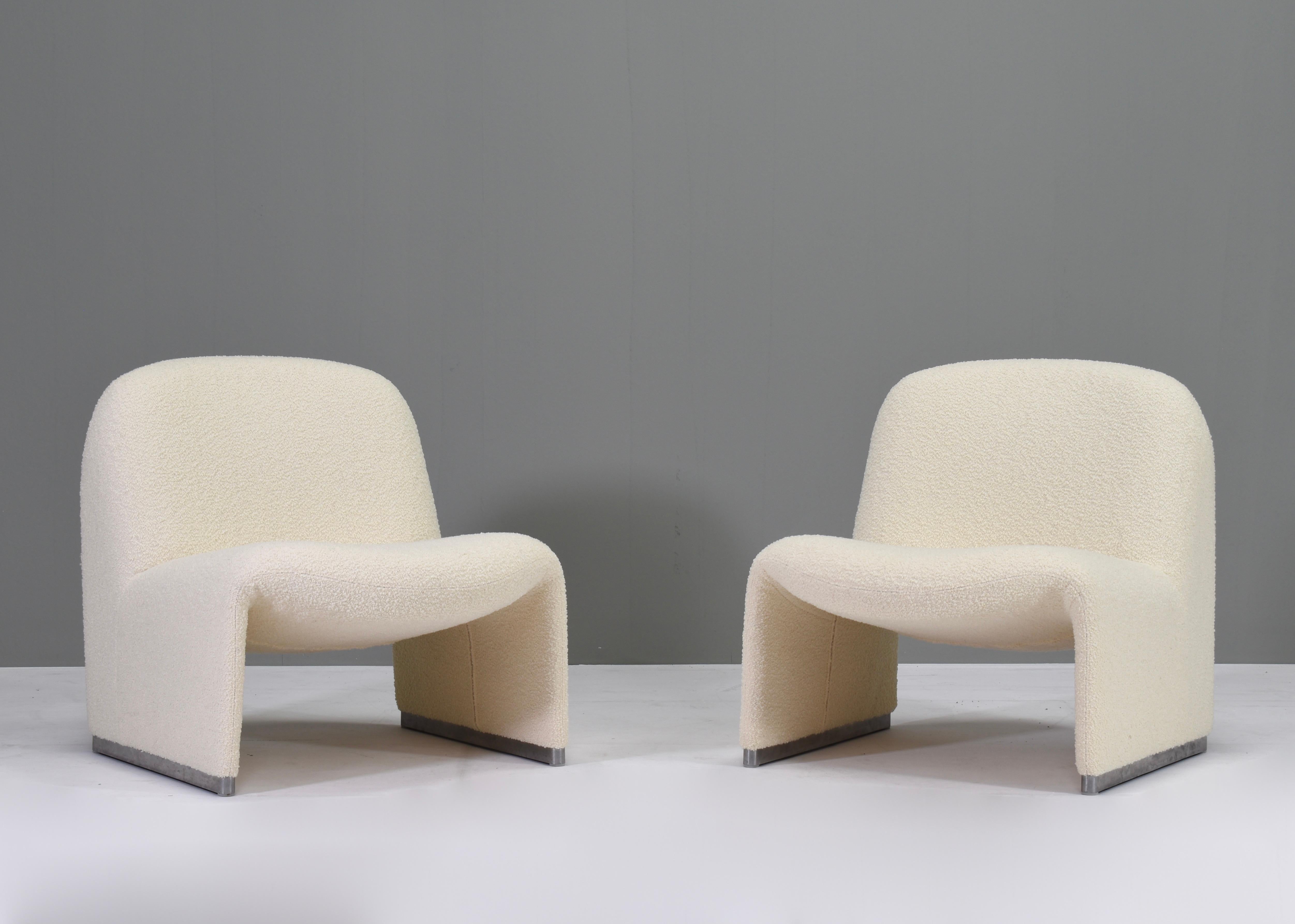 Mid-Century Modern Alky Chairs by Giancarlo Piretti for Castelli New Upholstery, Italy, circa 1970