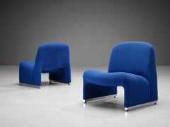 ‘Alky’ Lounge Chairs in the Style of Giancarlo Piretti in Blue Upholstery