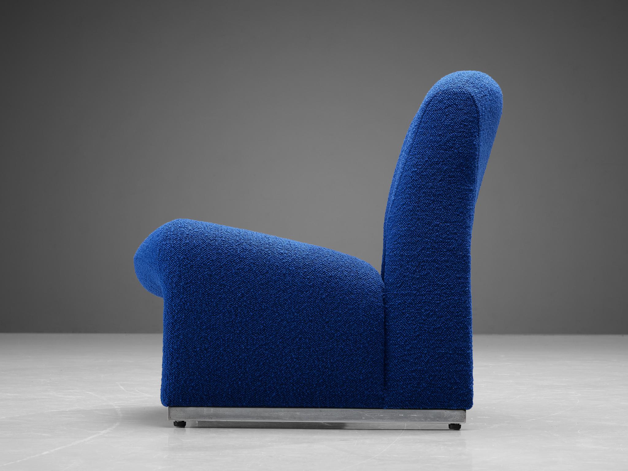 Post-Modern ‘Alky’ Lounge Chairs in the Style of Giancarlo Piretti in Blue Upholstery For Sale