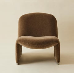 "Alky" Mohair Lounge Chair Attributed to Giancarlo Piretti for Castelli 1960s