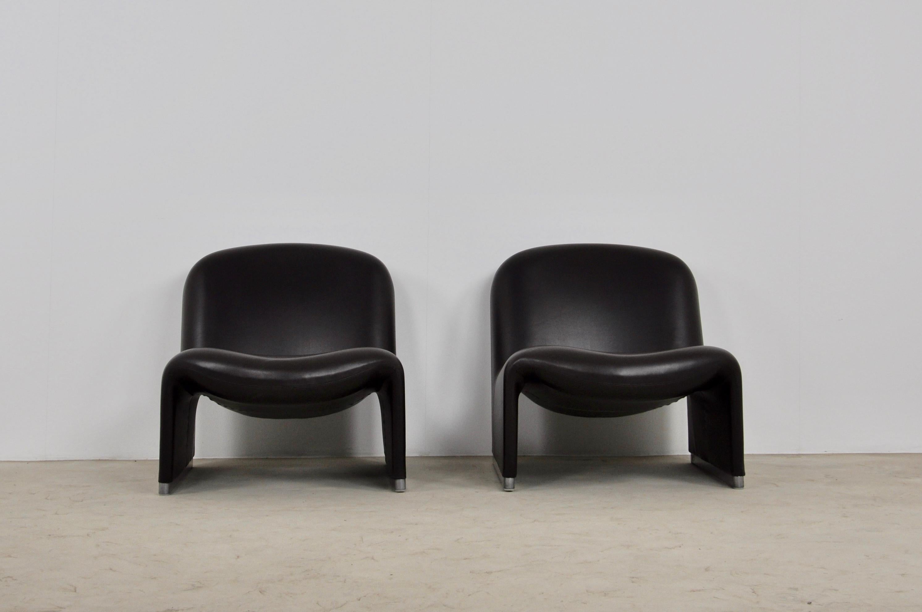 Mid-Century Modern Alky Skaï Chair by Giancarlo Piretti for Anonima Castelli, 1970s