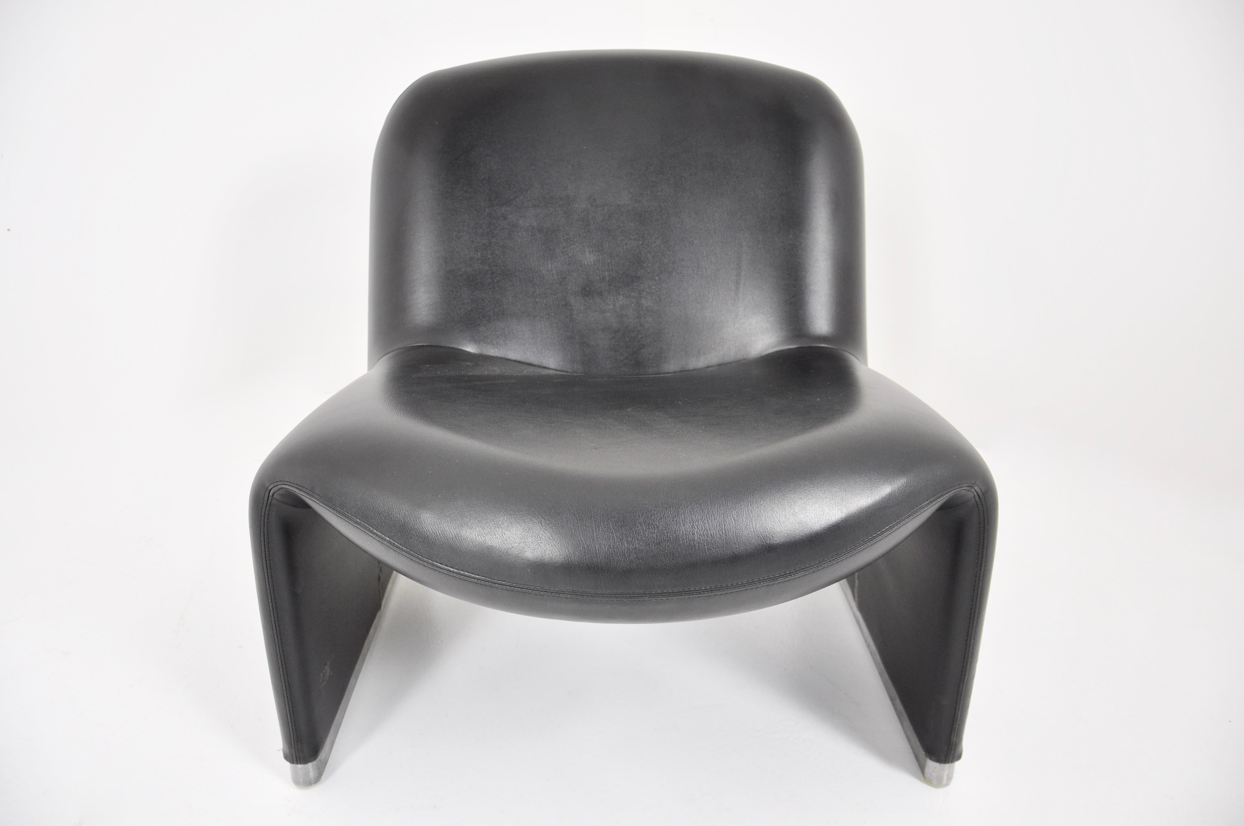 Alky Skaï Chair by Giancarlo Piretti for Anonima Castelli, 1970s Set of 2 3