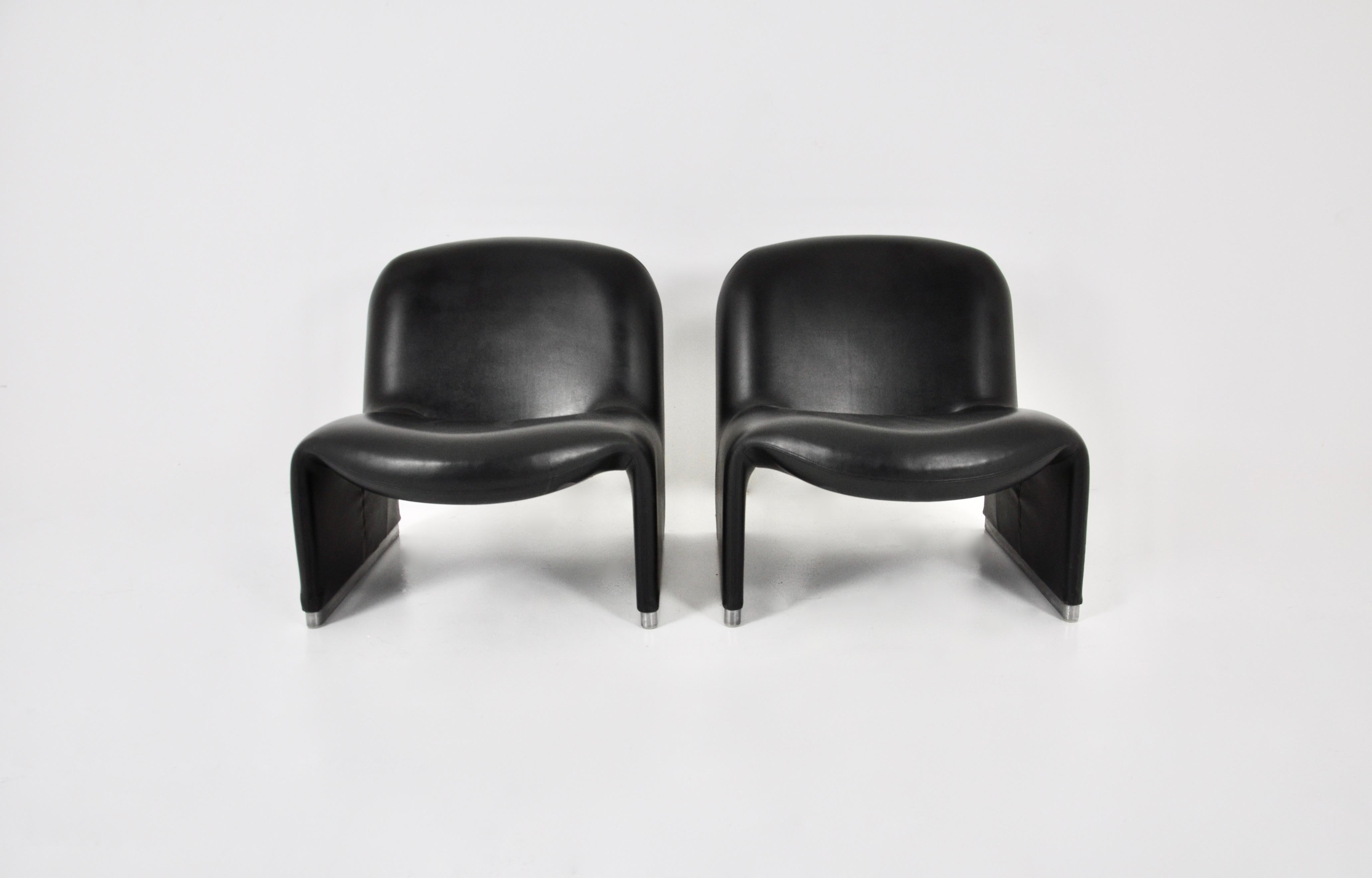 Italian Alky Skaï Chair by Giancarlo Piretti for Anonima Castelli, 1970s Set of 2