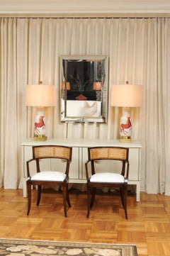 All Arm, Exquisite Set of 12 Klismos Cane Chairs by Michael Taylor for Baker