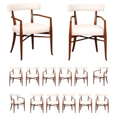 All Arms, Extraordinary Set of 14 Modern Klismos Chairs by Robsjohn-Gibbings