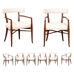 All Arms, Extraordinary Set of 8 Modern Klismos Chairs by Robsjohn-Gibbings