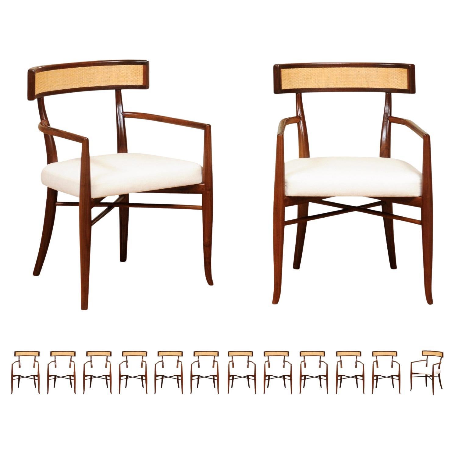 All Arms, Incredible Set of 14 Klismos Chairs by Gibbings for Widdicomb 