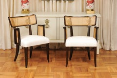 All Arms- Miraculous Set of 14 Arm Klismos Cane Dining Chairs by Edward Wormley
