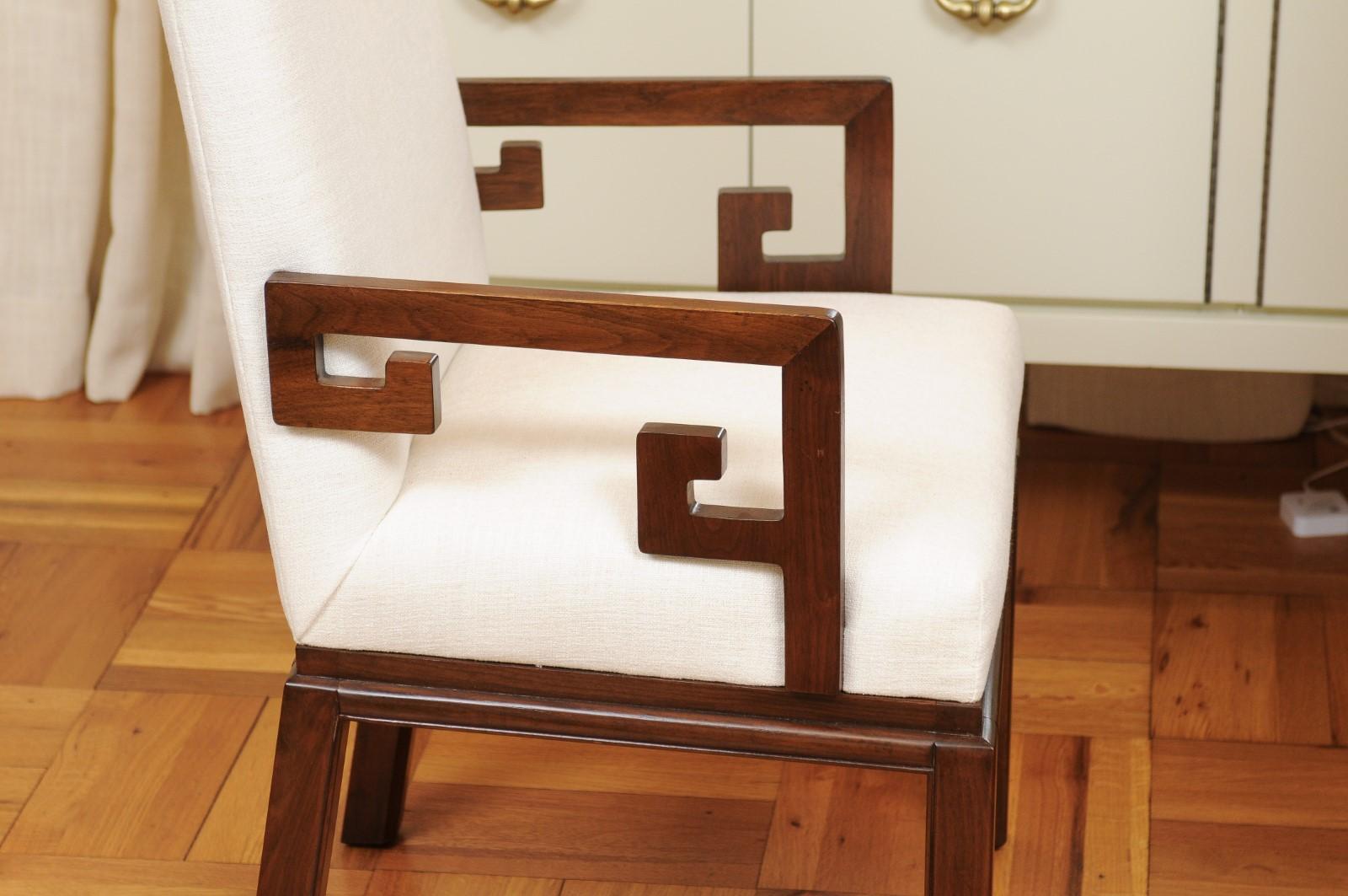 All Arms, Sublime Set of 12 Greek Key Chairs by Michael Taylor, circa 1970 For Sale 5