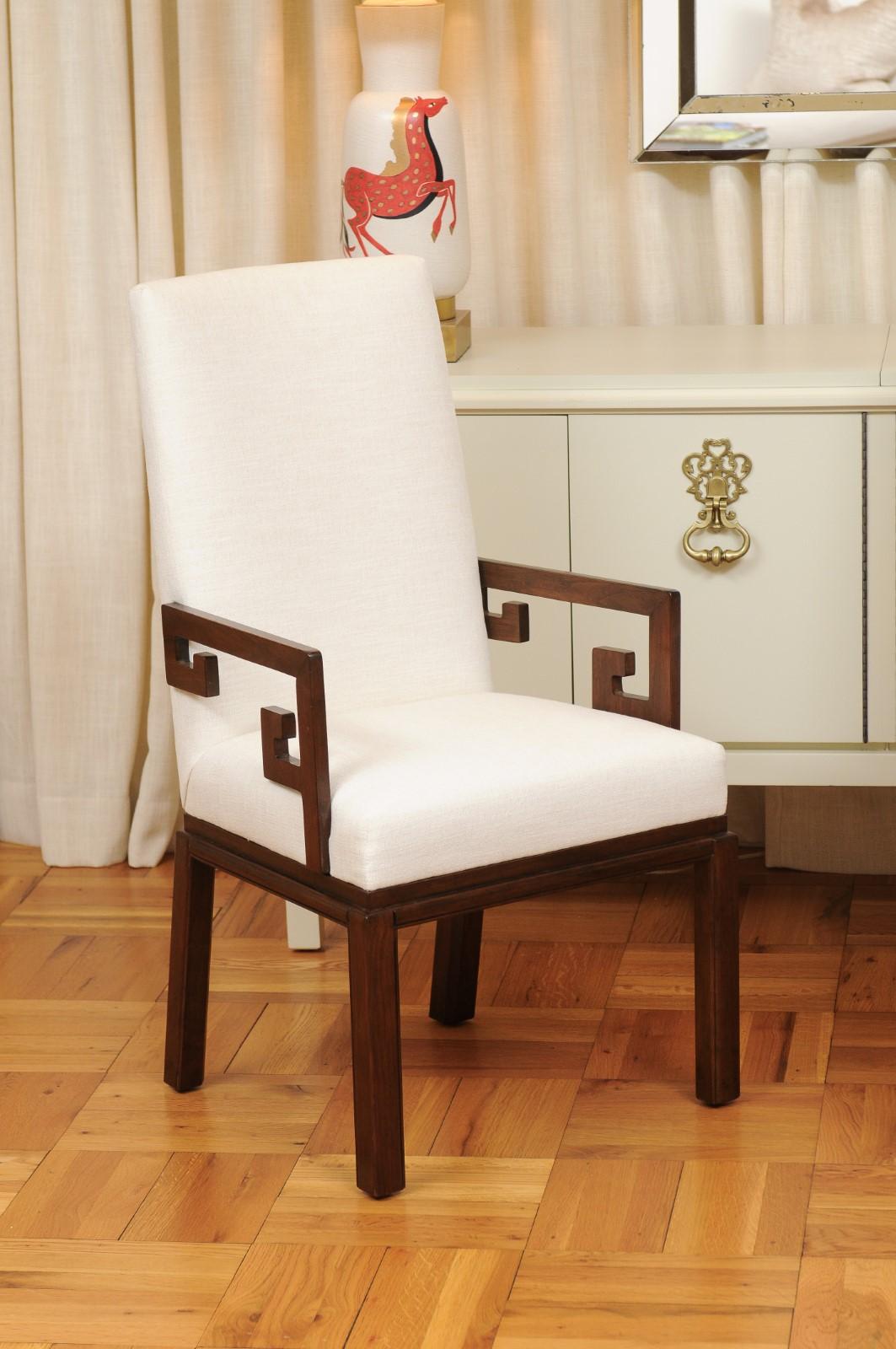 Nordamericano Sublime set di 20 sedie a chiave greca d'epoca di Michael Taylor per Baker Furniture in vendita
