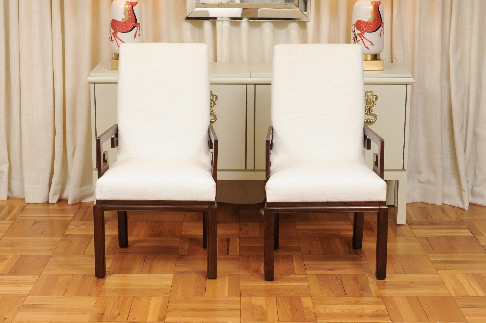 Late 20th Century All Arms, Sublime Set of 20 Greek Key Chairs by Michael Taylor, circa 1970 For Sale