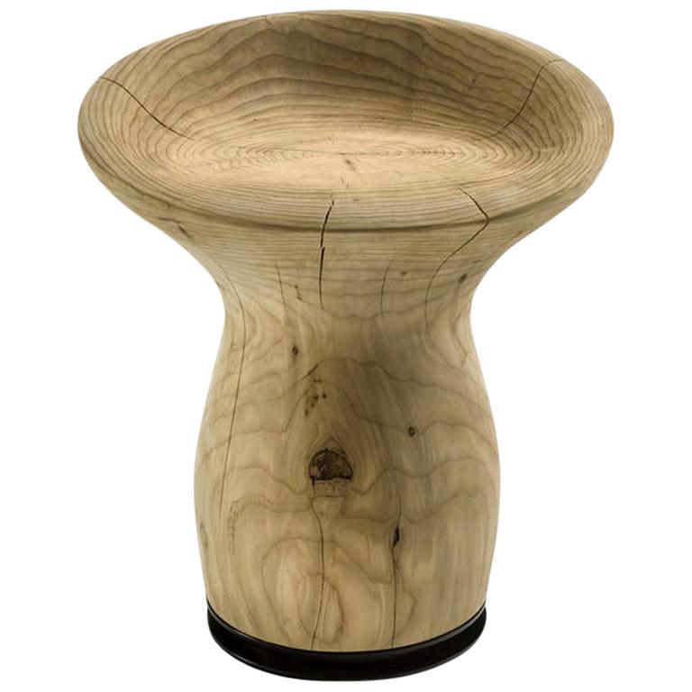 Runder Hocker aus Zedernholz, entworfen von Marco Piva, hergestellt in Italien