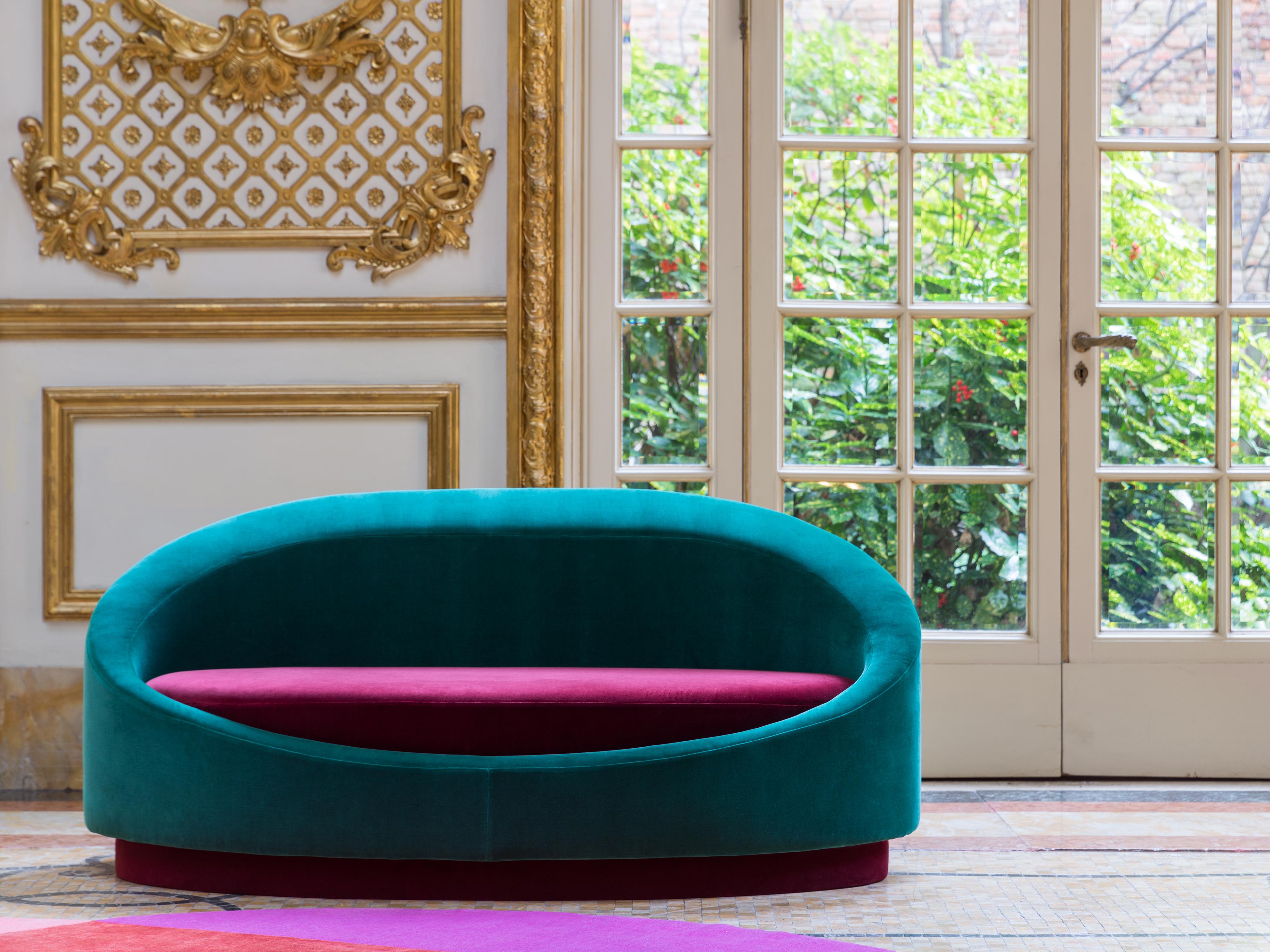 XXIe siècle et contemporain All Around Sofa 160 de Pierre Gonalons - Tissu Kvadrat Paradisoterrestre Édition en vente