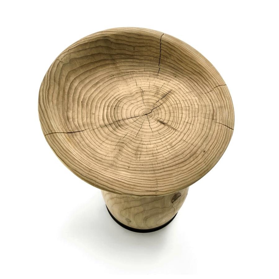 Italian All Around Cedar Stool, Designed by Marco Piva, Made in Italy For Sale
