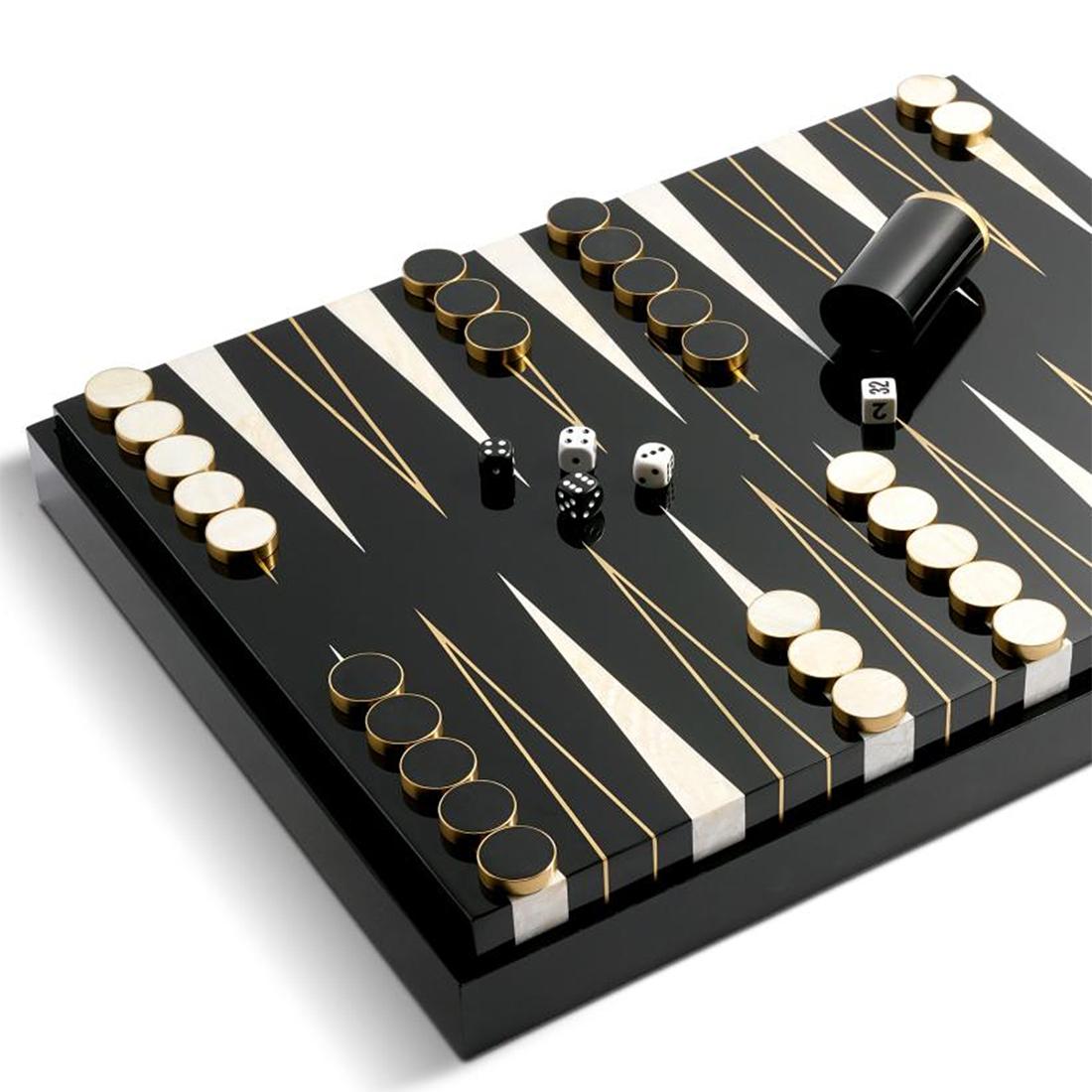 Portuguese All Black Backgammon