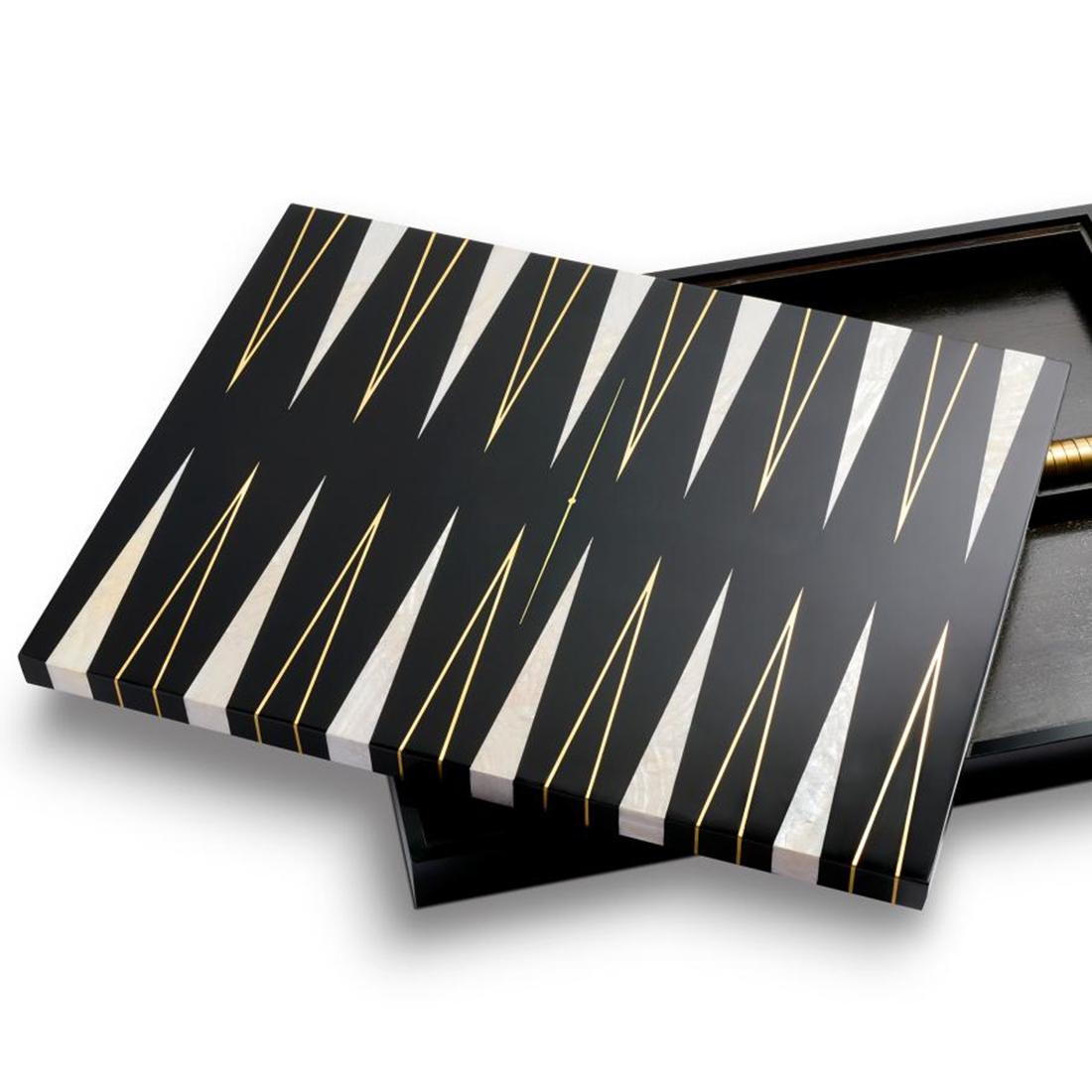 All Black Backgammon In New Condition In Paris, FR