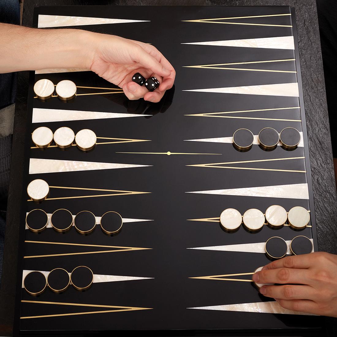 Contemporary All Black Backgammon