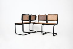 All Black Dining Chairs Style B32 by Marcel Breuer Set of 4