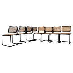 All Black Dining Chairs Style B32 by Marcel Breuer Set of 8