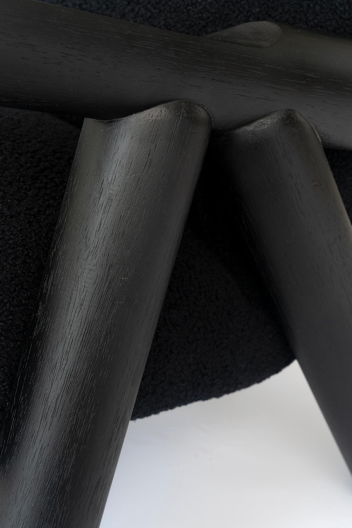 All Black Fartura Armchair in Neotenic Style by Tiago Curioni For Sale 5