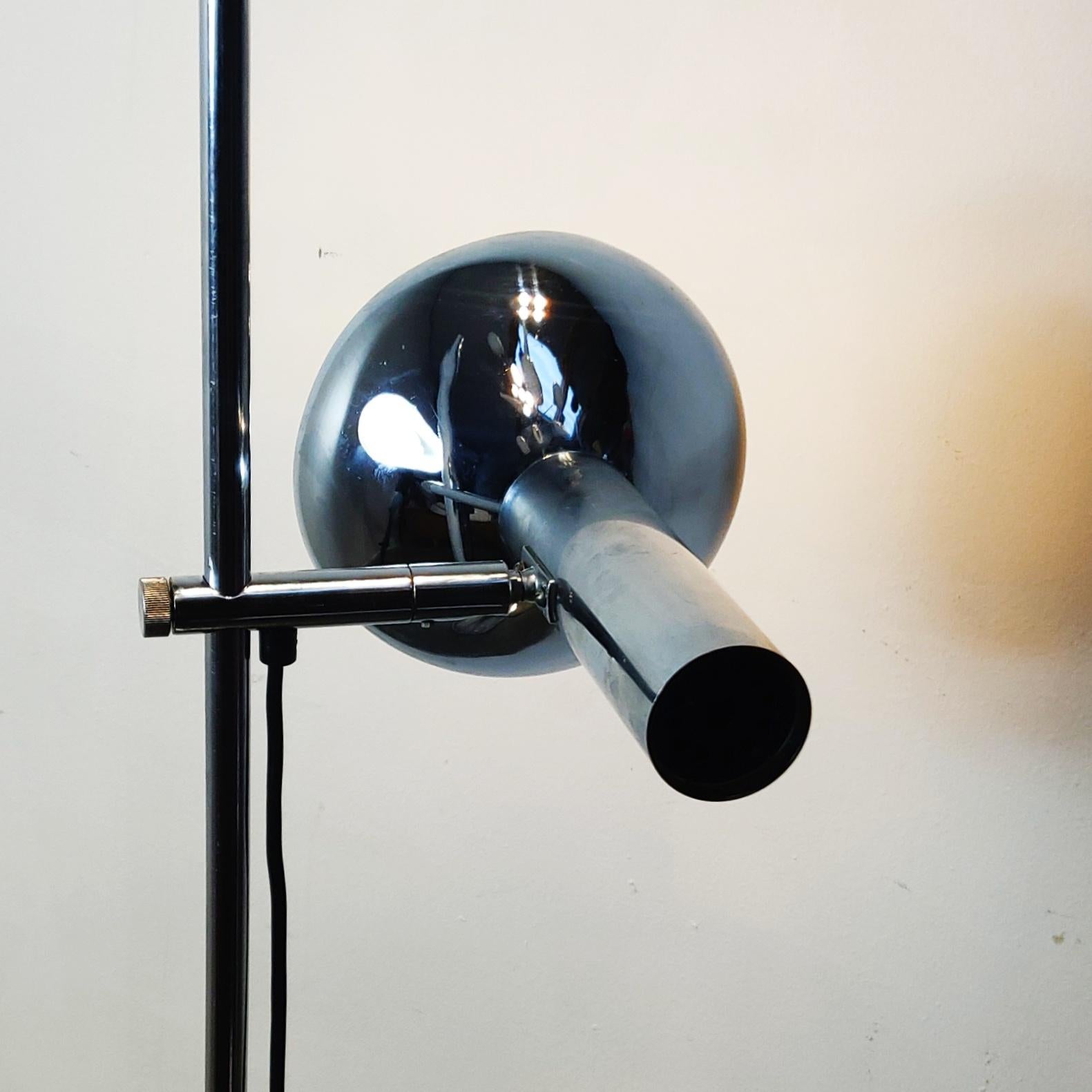 All Chrome Floor Lamp by Sölken Leuchte, 1960s For Sale 3