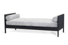 All Day Bed / Chaise Longue in of iron, exotic leather and velvet fabric