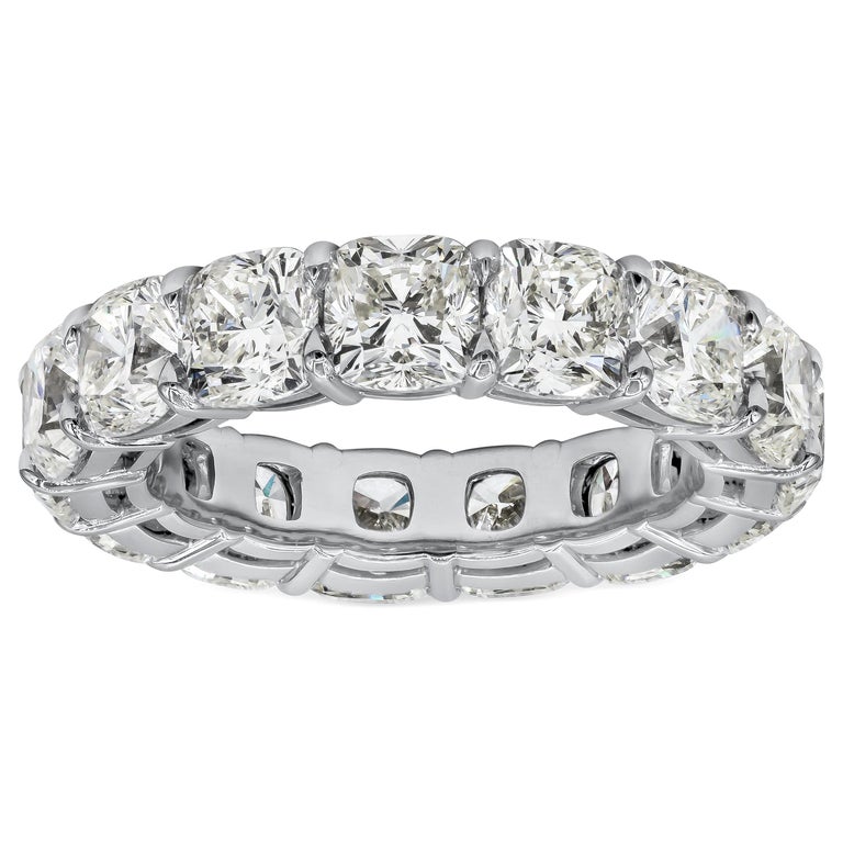 All Gia Certified Cushion Cut Diamond Eternity Wedding Band For
