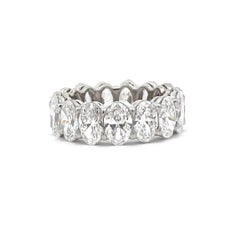 All GIA Certified 'D' Internally Flawless Oval Eternity Wedding Band Platinum
