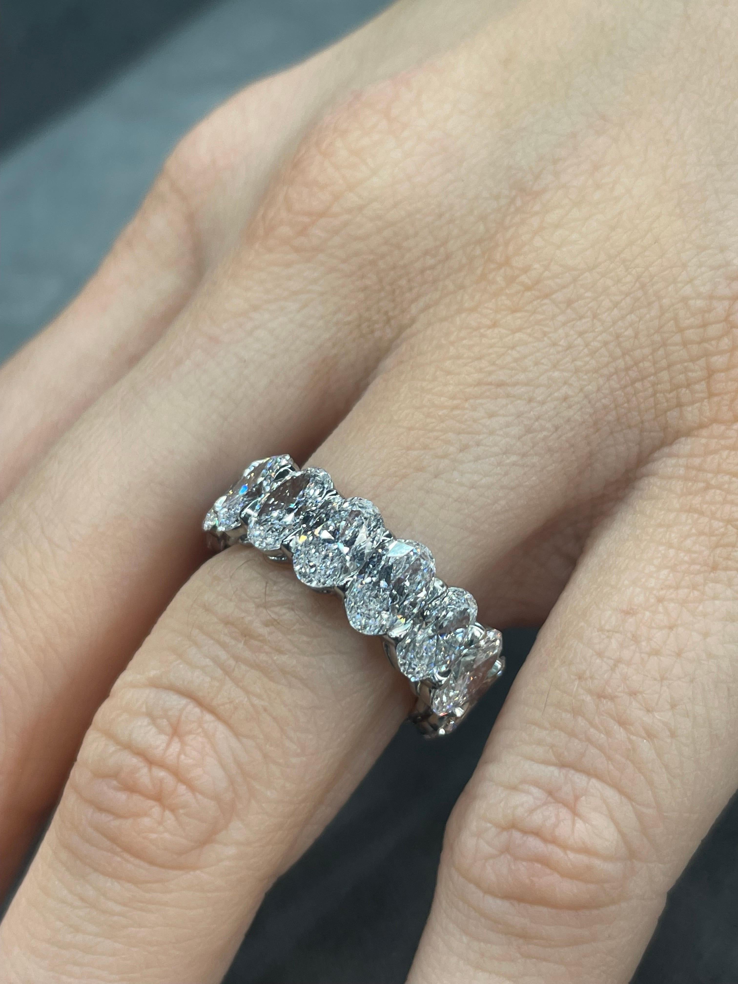 All GIA Certified 'D' Internally Flawless Oval Eternity Wedding Band