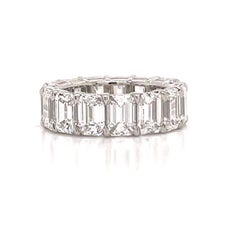 All GIA Certified Emerald Cut Diamond Eternity Ring 10.68 CT D-F FL-VS2 Platinum