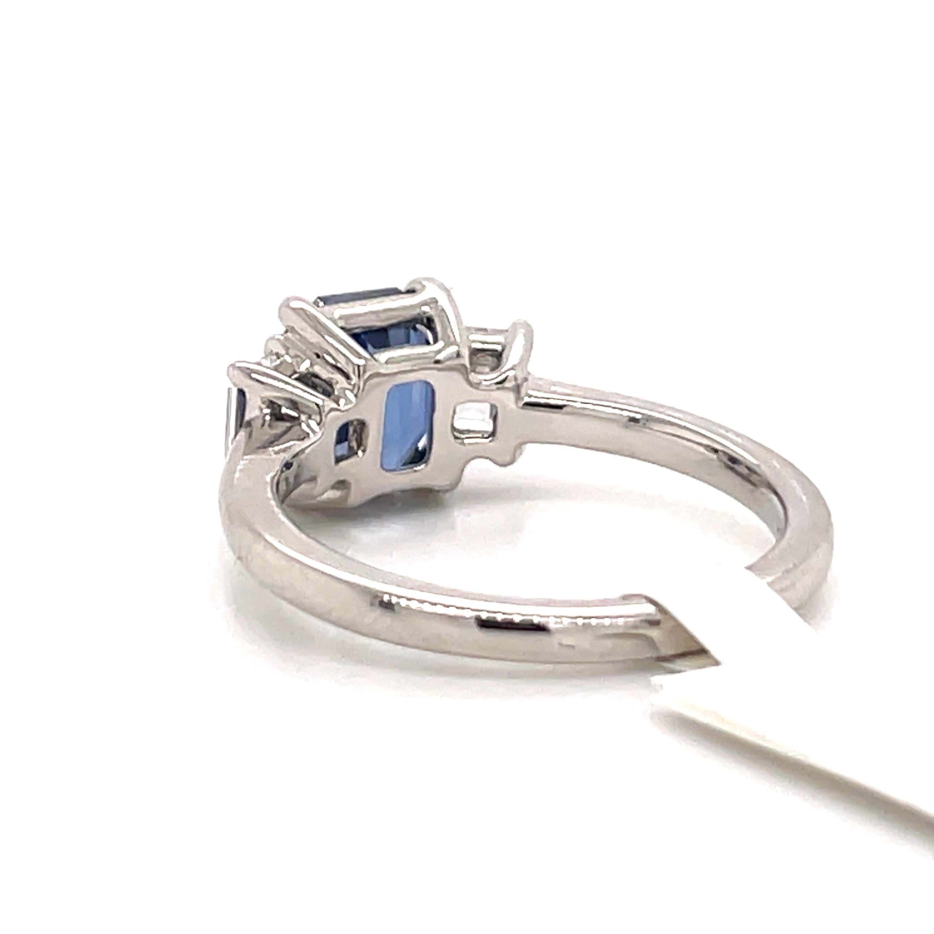 All GIA Certified No Heat Sapphire Diamond Ring 2.45 Carat D-E VS1 Platinum 4